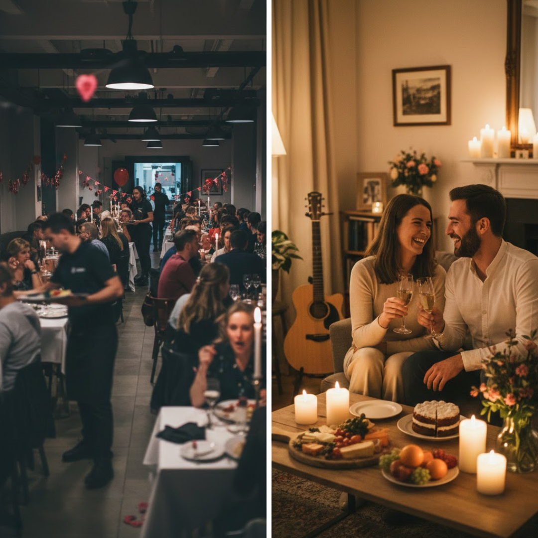 San Valentino: Ristorante affollato o intimità a casa, magari in pigiama? Il lusso è scegliere.